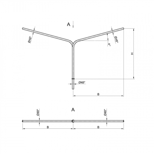 Консольный кронштейн двухрожковый К4-1,7-1,3-1-1