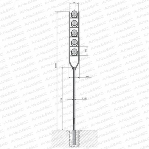 ОД-5-10,0-60 «Камертон» декоративная опора